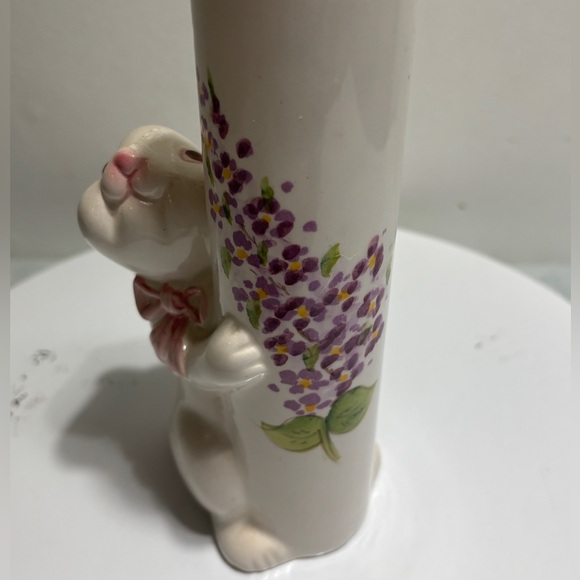 Vintage Weiss Brazil FTD Porcelain Bunny Bud Vase Floral Holiday cottagecore - Picture 3 of 4
